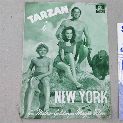 9 stk. gamle filmprogrammer. Tarzan i New York, Robin Hood\'s søn
